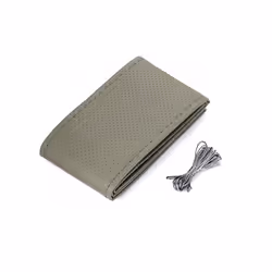 Braid On Steering Wheel Car Steering Wheel Cover With Needles and Thread - Gray