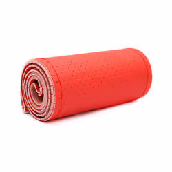 Non-Slip Soft Artificial Leather 38cm Car Steering Wheel Cover With Needles - Red