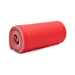 Non-Slip Soft Artificial Leather 38cm Car Steering Wheel Cover With Needles - Red