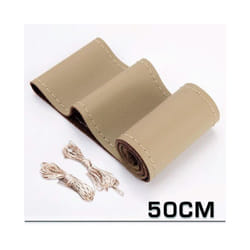 Universal Car Steering Wheel Braid Cover Extra Large 40 42 45 47 50CM - Beige-50CM