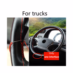 40CM 42CM 45CM 47CM 50CM Car Truck Extra Large Artificial Leather Steering - 42CM  Black