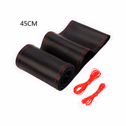 40CM 42CM 45CM 47CM 50CM Car Truck Extra Large Artificial Leather Steering - 45CM  Black and Red