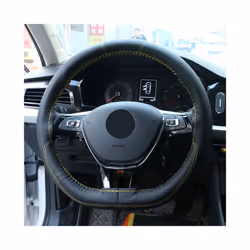 DIY Car Steering Wheel Cover Universal 38cm Braiding Cover For Steering - Red Line