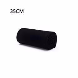 35cm/38CM Premium Fur Steering Wheel Cover Braiding Car Steering Wheel - Black line-35CM