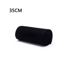 35cm/38CM Premium Fur Steering Wheel Cover Braiding Car Steering Wheel - Black line-35CM