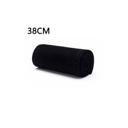35cm/38CM Premium Fur Steering Wheel Cover Braiding Car Steering Wheel - Black line-38CM