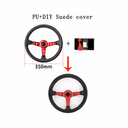 35cm/38CM Premium Fur Steering Wheel Cover Braiding Car Steering Wheel - Blue line-38CM