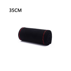 35cm/38CM Premium Fur Steering Wheel Cover Braiding Car Steering Wheel - Red line-35CM