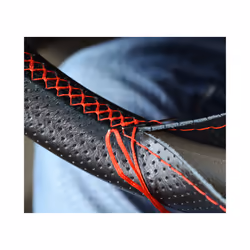 Braid On Steering Wheel Car Steering Wheel Cover With Needles and Thread - red