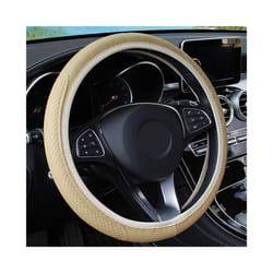 Universal Car Steering Wheel Cover Auto Interior Decorative PU Microfiber - Beige
