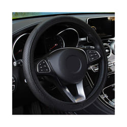 Universal Car Steering Wheel Cover Auto Interior Decorative PU Microfiber - Black