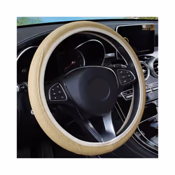 Universal Car Steering Wheel Cover Auto Interior Decorative PU Microfiber - black blue