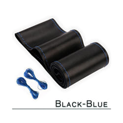 38cm 15inch Car Steering Wheel Braid Cover Artificial leather Needles - A-BLACK-BLUE