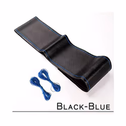 38cm 15inch Car Steering Wheel Braid Cover Artificial leather Needles - B-BLACK-BLUE