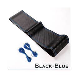 38cm 15inch Car Steering Wheel Braid Cover Artificial leather Needles - B-BLACK-BLUE