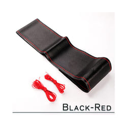 38cm 15inch Car Steering Wheel Braid Cover Artificial leather Needles - B-BLACK-RED