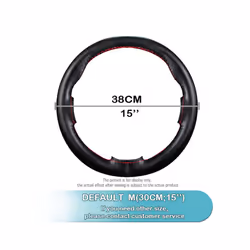 38cm 15inch Car Steering Wheel Braid Cover Artificial leather Needles - B-BLACK-RED