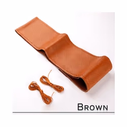 38cm 15inch Car Steering Wheel Braid Cover Artificial leather Needles - B-BROWN