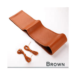 38cm 15inch Car Steering Wheel Braid Cover Artificial leather Needles - B-BROWN