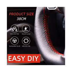 DIY Car Steering Wheel Cover For 38cm 15inch Universal Auto Interior Accessories - Beige