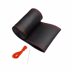 DIY Car Steering Wheel Cover For 38cm 15inch Universal Auto Interior Accessories - Black-1