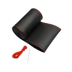DIY Car Steering Wheel Cover For 38cm 15inch Universal Auto Interior Accessories - Black-1