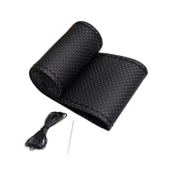 DIY Car Steering Wheel Cover For 38cm 15inch Universal Auto Interior Accessories - Black-2