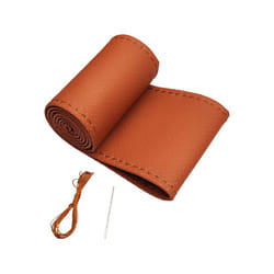 DIY Car Steering Wheel Cover For 38cm 15inch Universal Auto Interior Accessories - Light Brown
