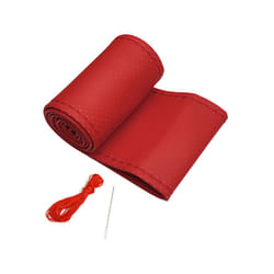 DIY Car Steering Wheel Cover For 38cm 15inch Universal Auto Interior Accessories - Red