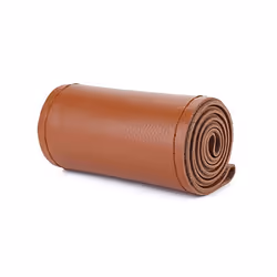Artificial Leather Car Steering Wheel Cover With Needles and Thread Diameter - brown thread