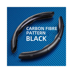 1Pair Car Steering Wheel Covers Carbon Fiber Auto Universal Steering Wheel - Black Carbon Fiber