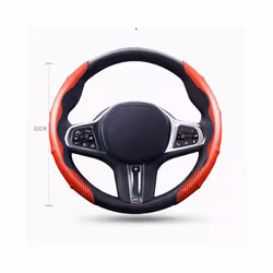 1Pair Car Steering Wheel Covers Carbon Fiber Auto Universal Steering Wheel - Black Carbon Fiber