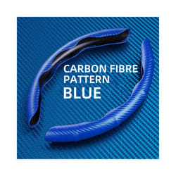 1Pair Car Steering Wheel Covers Carbon Fiber Auto Universal Steering Wheel - Blue Carbon Fiber
