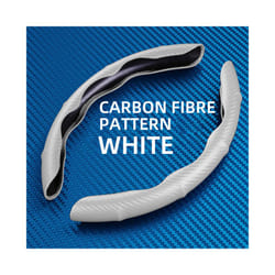 1Pair Car Steering Wheel Covers Carbon Fiber Auto Universal Steering Wheel - White Carbon Fiber