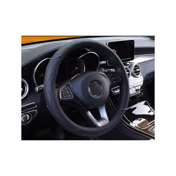 Universal 38cm/15" Diameter PU Leather Steering Wheel Covers Anti-slip - Balck with blue
