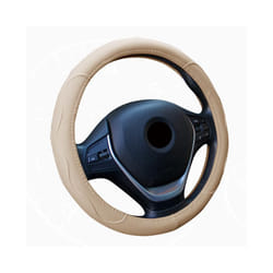 Universal 38cm/15" Diameter PU Leather Steering Wheel Covers Anti-slip - beidge
