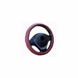 Universal 38cm/15" Diameter PU Leather Steering Wheel Covers Anti-slip - Wine red