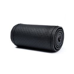 DIY 38cm Car Steering Wheel Covers Braid On Soft Artificial Leather Car - Hole Black