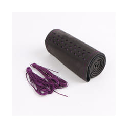 Suede Leather Car Steering Wheel Cover Universal 38cm DIY Braid Cover - Purple