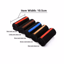 Black Suede Braid On Steering Wheel Car Steering Wheel Cover Diameter - RedMarkRedThread
