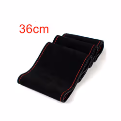 Unique New Suede Material Car Steering Wheel Cover Size 36cm/38cm/40cm - 36cmBlack red line