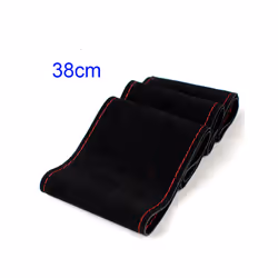 Unique New Suede Material Car Steering Wheel Cover Size 36cm/38cm/40cm - 38cmBlack red line