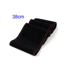 Unique New Suede Material Car Steering Wheel Cover Size 36cm/38cm/40cm - 38cmBlack red line