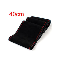Unique New Suede Material Car Steering Wheel Cover Size 36cm/38cm/40cm - 40cmBlack red line