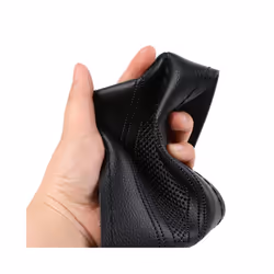 15 inch/38 cm PU Leather Car Steering Wheel Cover Anti-slip CAR Steering-Wheel - Black white line