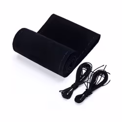 Flocking Leather Car Steering Wheel Cover Stitch Universal 38cm Car Wheel - CA248-BBK