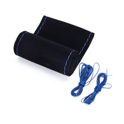 Flocking Leather Car Steering Wheel Cover Stitch Universal 38cm Car Wheel - CA248-BBU