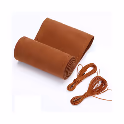 Flocking Leather Car Steering Wheel Cover Stitch Universal 38cm Car Wheel - CA248-BN