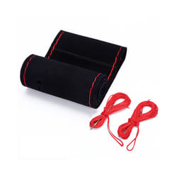 Flocking Leather Car Steering Wheel Cover Stitch Universal 38cm Car Wheel - CA248-BR