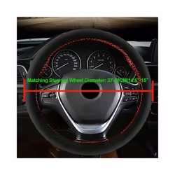 Flocking Leather Car Steering Wheel Cover Stitch Universal 38cm Car Wheel - CA248-R